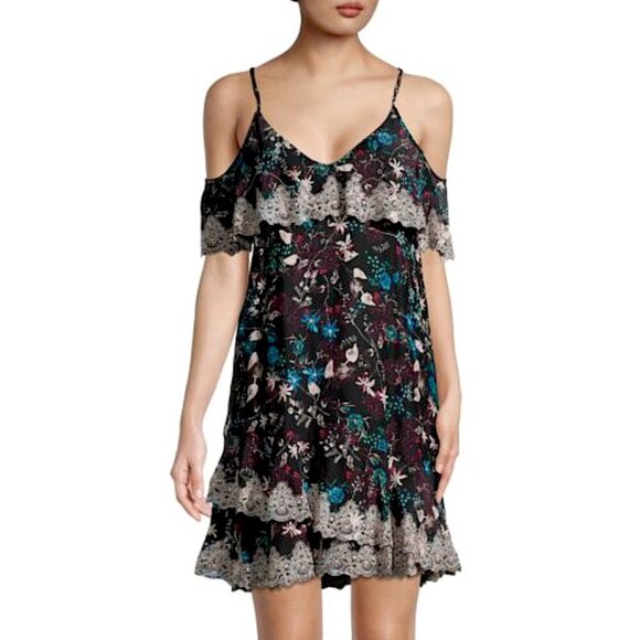 Parker Thatcher Cold-Shoulder Silk Dress - Picture 1 of 10